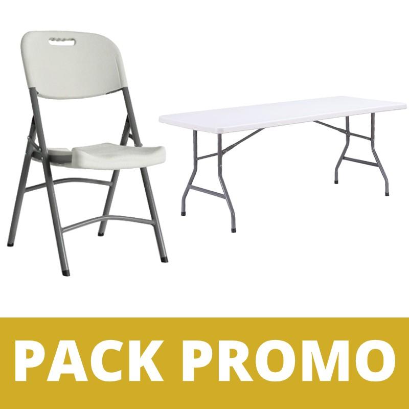 LOT TABLES PLIANTES POLYPRO 183X76 CM + CHAISES PLIANTES_0