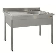 Plonge inox avec cache cuve - Sofinor - bords droits - largeur 600 ou 700 mm - étagères basses en option_0