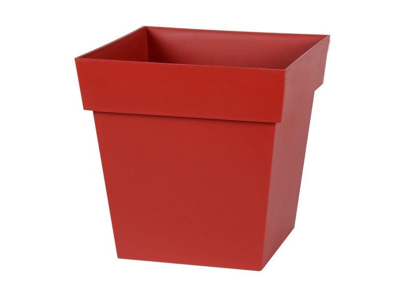Pot de fleur plastique l.32 x l.32 x h.32 cm - Rouge rubis - 22L - EDA_0