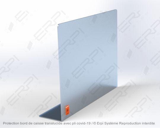 Protection bord de caisse translucide avec pli - COVID-19 - Protect1007510-04 - dimensions 1000x300x750 mm_0