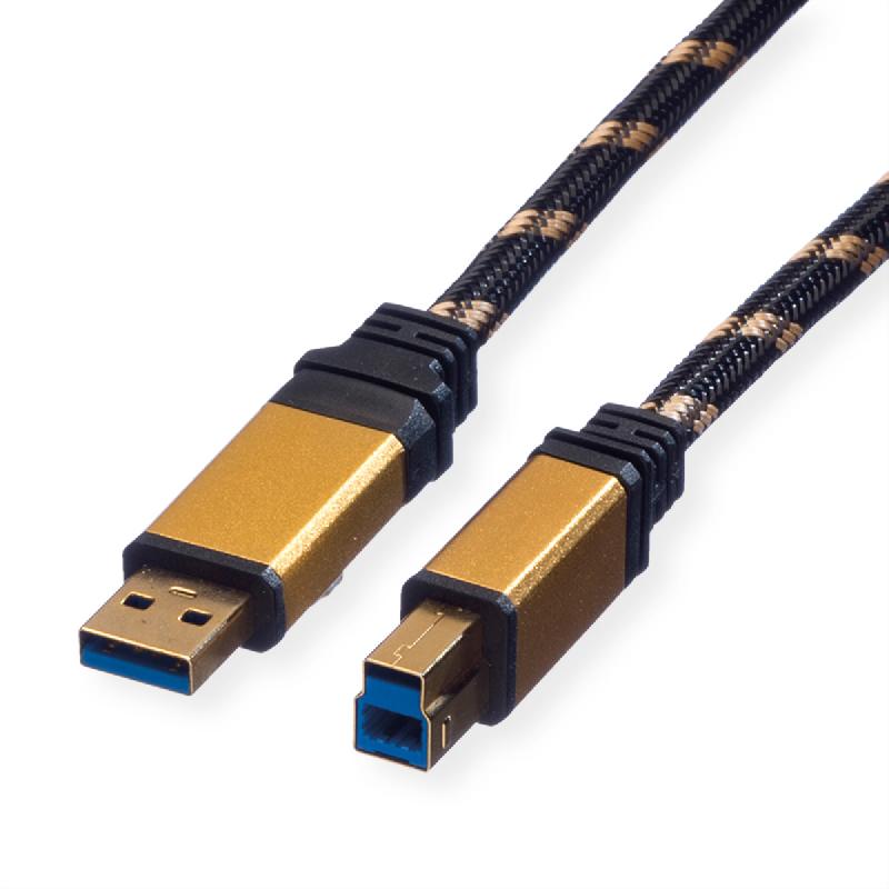 Roline gold câble usb 3.2 gen 1, type a - b, m/m, 1,8 m_0