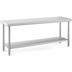 Royal Catering RC-WT20060SS Table de travail inox Plan de travail en inox Plan de travail professionnel Table de travail cuisine 200 x 60 cm 195 kg -_0