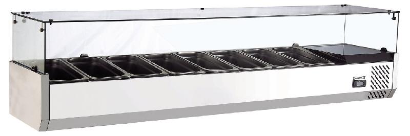 Saladette à poser 8x gn 1/4 - 1800x335x426 mm - bac non inclus - CSAP814_0