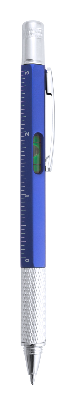 Stylo bille multifonction - tournevis, niveau à bulle et règle - encre bleue_0