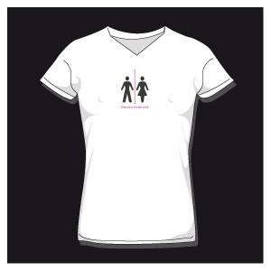 T-shirt femme col v distance de sécurité_0