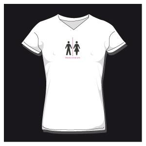 T-shirt femme col V - Distance de sécurité - Motif personnalisable - Marque BC - Disponible en plusieurs couleurs_0