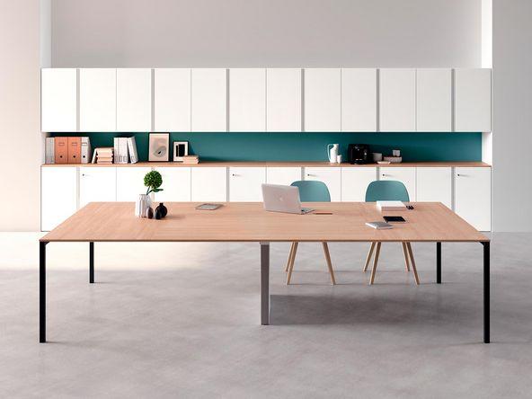 Grande table de réunion en bois et structure acier_0