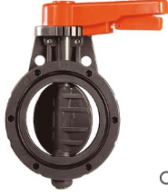 Vanne papillon PVC-U - Joint EPDM - Poignée ABS rouge - P.0017_0