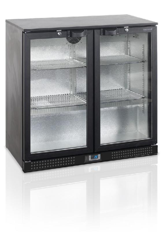 Arrière de bar réfrigéré professionnel 2 portes vitrées 190 l +2/+10 °c - 900x520x870 mm - BA26H_0