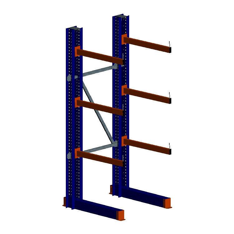 Rayonnage cantilever robuste - Charge 350kg/bras - Hauteur jusqu'à 3000mm - Coloris bleu_0