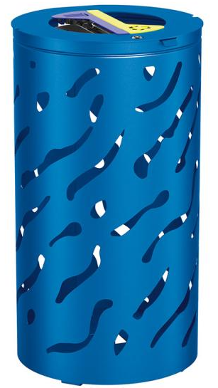 Corbeille Venise tri sélectif - 2 flux - Acier - 2 sacs de 60L - Serrure à clé triangle_0