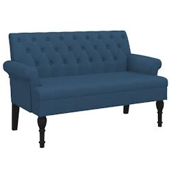 Décoshop26 - Banquette banc avec dossier capitonné et accoudoirs 120 x 62 x 75,5 cm tissu bleu DEC024640 - bleu 3000254817192_0