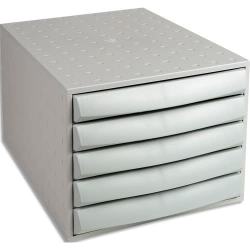 Exacompta module classement the box office, 5 tiroirs. Dim (lxhxp) : 28,4 x 21,8 x 38,7 cm. Gris lumière_0