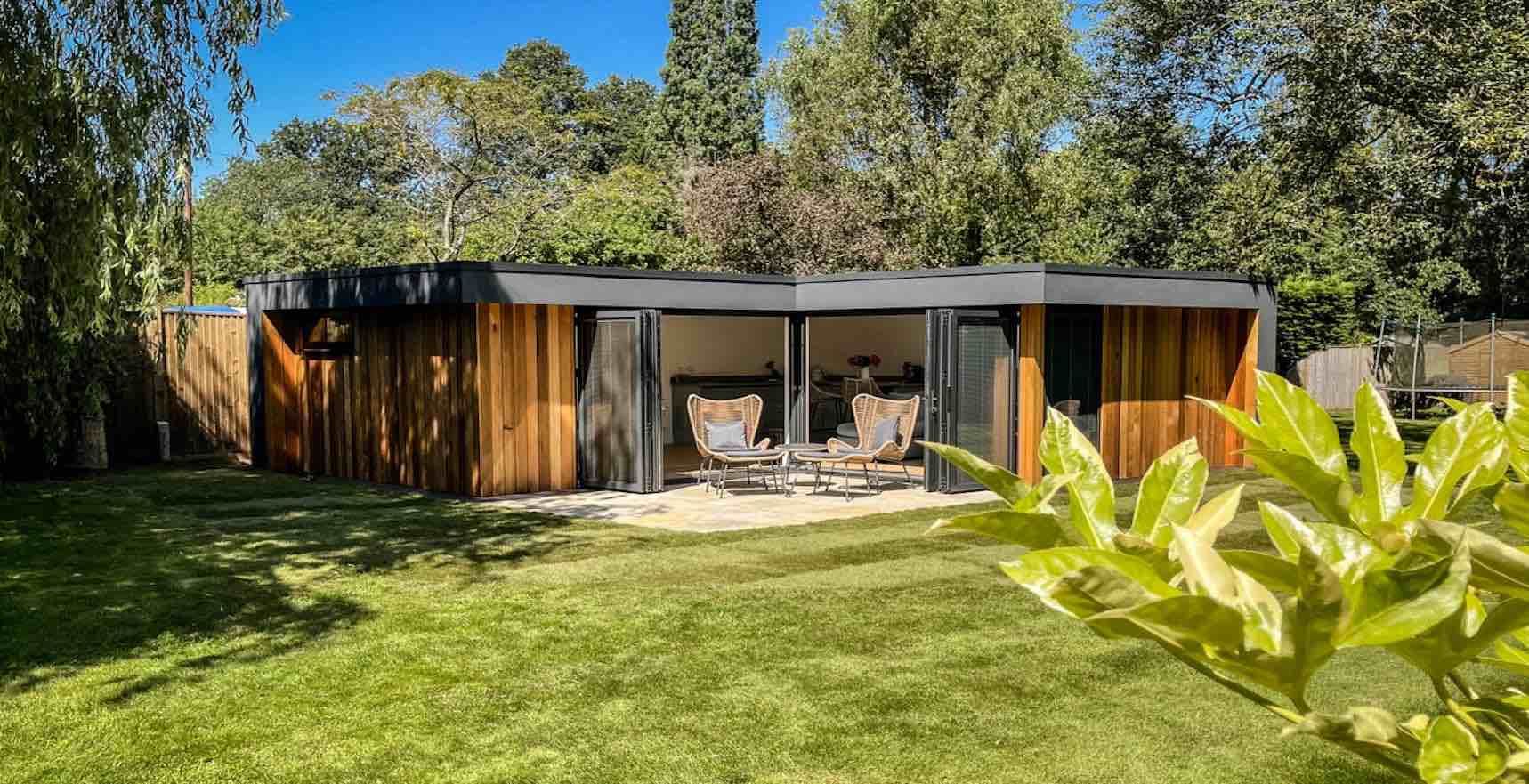 Extension habitation en bois - maison de plain-pied en L ou en cube - Kubico KS-07 - dimensions 4×5×3.1 m, 20m²_0