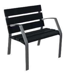 Fauteuil public en fonte et bois tropical - Réf. 1325_0