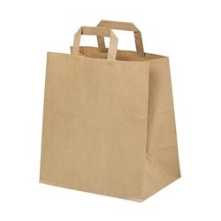 FIRSTPACK FHC - 250Pcs - Sac cabas en papier kraft brun recyclé - 260x140x320mm, 70GSM - marron papier 210CABBR32_0