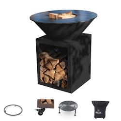 GRILLCHIC Pack Privilège Brasero Classique Acier 83 Noir Double Cuve - noir PAPRIVBRACDCCL_83_90_RAL9005_0