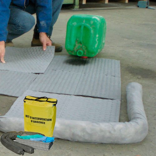 Kits antipollution - Sac d'intervention 20 litres tous liquides - Réf. KTL20 - Capacité d'absorption 20L_0