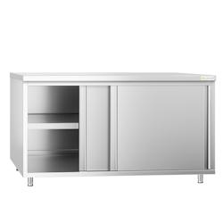 Meuble bas inox 1800 x 600 mm PREMIUM - GOLDINOX - gris inox 3701770812578_0