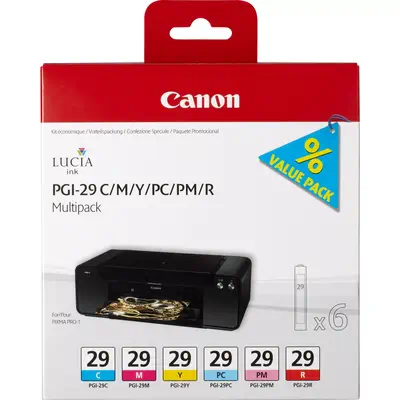 Multipack de 6 cartouches d'encre PGI-29 C/M/Y/PC/PM/R_0