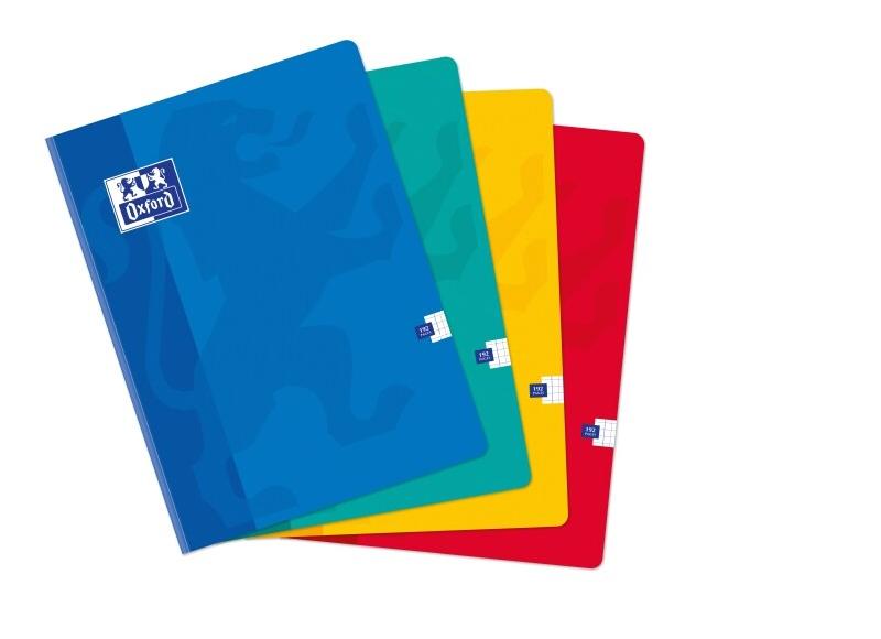 Oxford Lot de 5 Cahier Color Life broché 24x32, 192p./96 feuilles 90g/m², quadrillé 5x5, coloris assortis (4) - 3020123877447_0