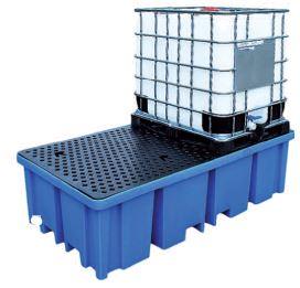 Palette de rétention PE - PAL158PR2312000 - Pour fûts 60L, 200L et IBC 1000L - 8 fûts - 1150L_0