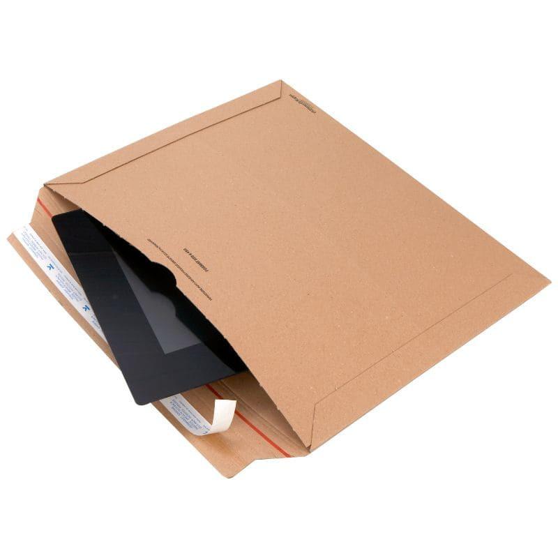 Pochette carton avec fermeture adhésive - micro-cannelure, ouverture facile et coins renforcés_0