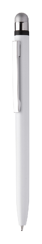 Stylo bille twist antibactérien avec stylet - plastique blanc - encre bleue_0