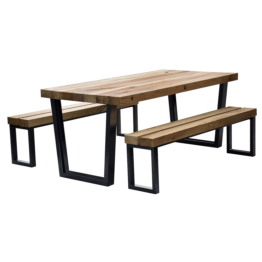 Table à piètements Factory II - Plateau de 120x80 à 240x80 cm_0