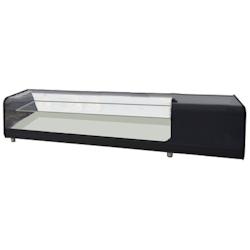 Vitrine réfrigérée pour tapas pour 6 gn 1/3 verre plat, 2 niveaux - 1455x400x300 mm - 160 W 230/1V - 13DC5144 Eurast - inox 13DC5144_0