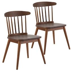 VS Venta-stock Pack 2 chaises Ben en bois couleur noyer - marron Bois massif I22093_0