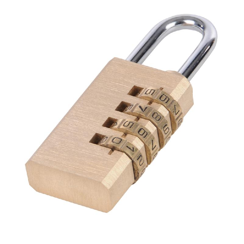 Cadenas en laiton à code 4 chiffres Silverline 360848 - boîtier en laiton massif et anse en acier_0