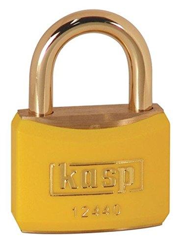 Cadenas en laiton KASP K12440YELD - 40 mm jaune avec gaine en vinyle_0