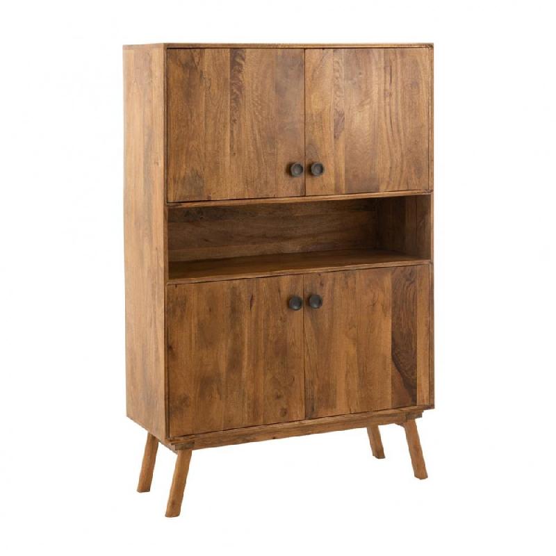 Buffet design TANY - 4 portes, 1 niche en bois de manguier - 104x158x40 cm_0