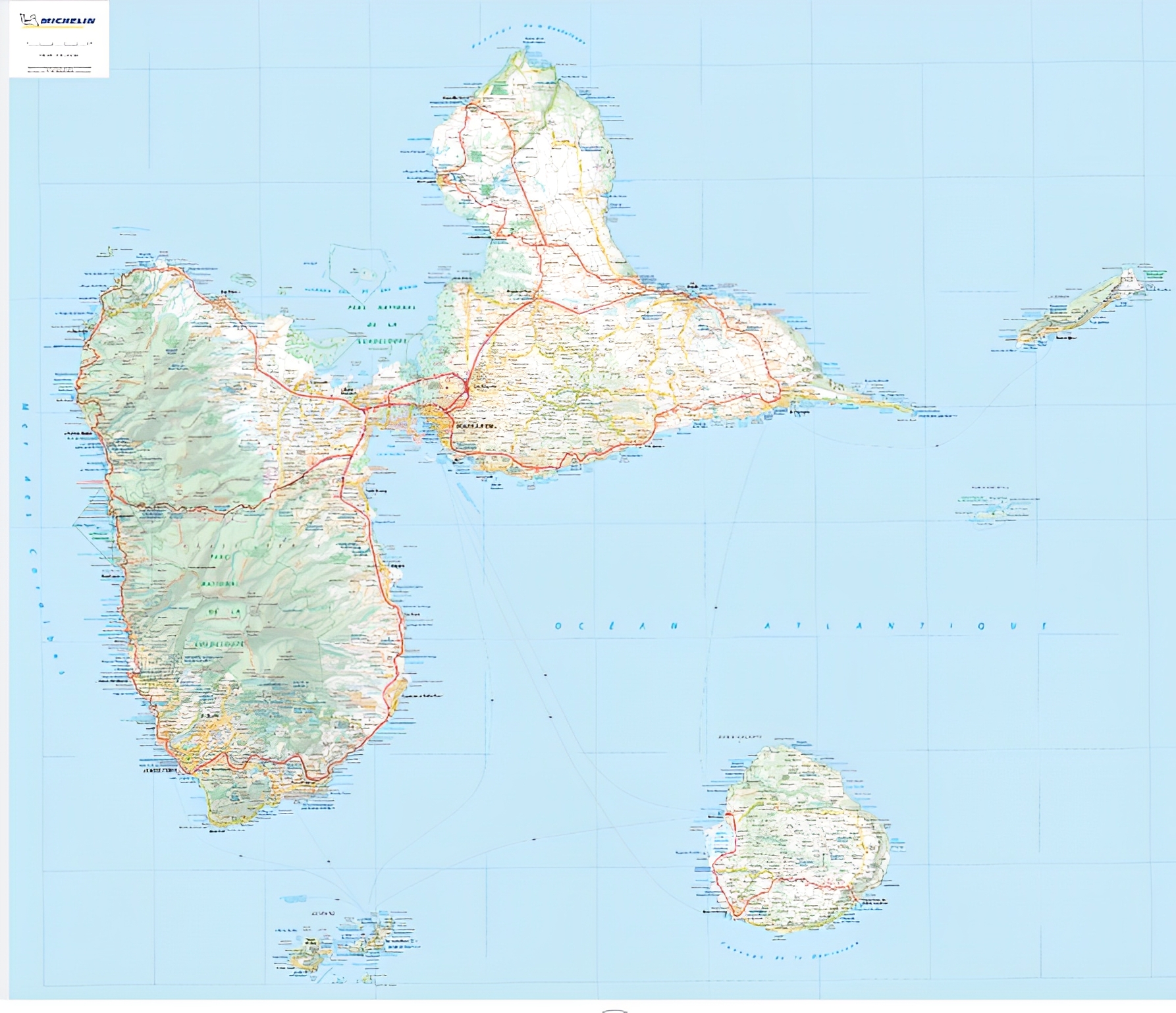 Carte guadeloupe michelin_0