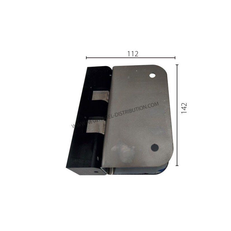 Charnière inox/polyamide à ressort 739 - avec blocage à 90° et visserie inox pour portes 40 mm_0