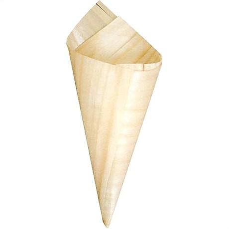 CORNET EN FEUILLE DE PIN 12.5 CM BOIS NATUREL (VENDU PAR 1000)