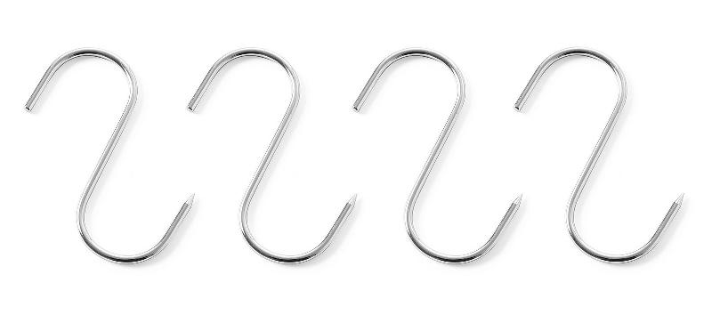Crochets de boucherie inox - 4 sur blister - 90x4 mm - 513538_0