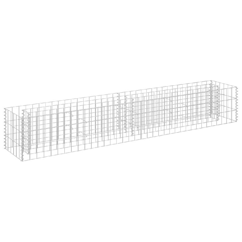 JARDINIÈRE LIT SURÉLEVÉ PLANTES FLEURS JARDIN À GABION 180 X 30 X 30 CM ACIER GALVANISÉ 02_0001281_0