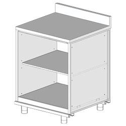 Meuble arrière neutre avec dosseret - Metrika Line NL07X - Dimensions 750x695x950mm_0