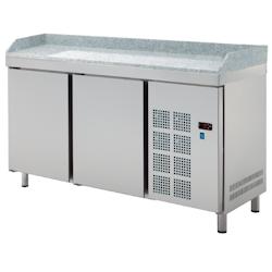 Meuble de préparation pour pizzas 2 portes gn 1/1 - 1345x700x850 mm - 190 W 230/1V - 77220609 Eurast - gris inox 77220609_0