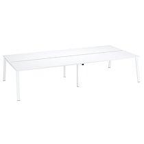 Pôle de 4 bureaux droits blanc L 180 x P 80 cm, piétement métal blanc - Arch_0