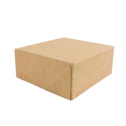 Packnwood FHC - Boîte pâtissière carton kraft brun 140x140mm H60mm - 50 pièces - marron - recyclable et micro-ondes_0