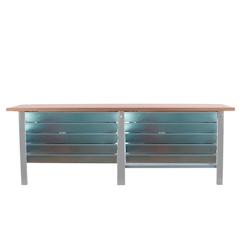 PROREGAL Etabli BUFFALO WOOD avec 10x Tiroir| HxLxP 86,5x260x75cm | Capacité de Charge 1000kg | Gris - gris métal PR_RS157-92_0