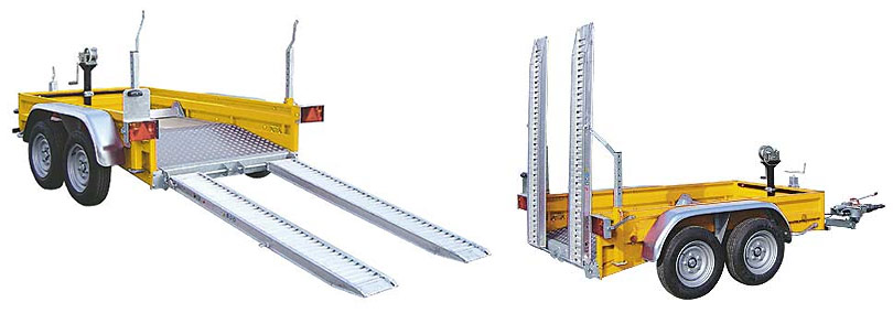 Remorque porte-engin ECIM - 2m, 2 essieux - Châssis galvanisé, rampes alu réglables_0