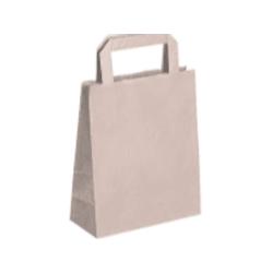 Sac papier brun poignées plates 26+14x32 cm - Vendu par 250 - 3760365406646_0