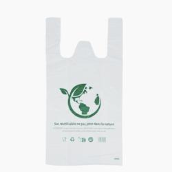 Sac plastique réutilisable à bretelles blanc 33+18x63 cm 50 microns par 500 - blanc plastique SACREUBLANC33+18X63X500_0