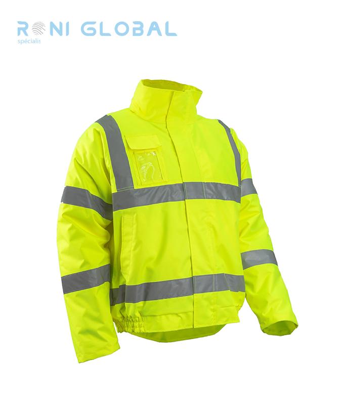 Blouson de travail haute visibilité - Anti-pluie et anti-froid thermique en polyester enduit polyuréthane - Class 3 - Soukou Coverguard_0