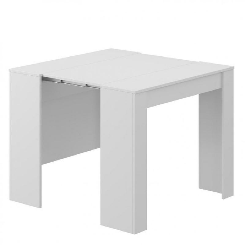 TABLE CONSOLE EXTENSIBLE GANDIA BLANC BRILLANT JUSQU'À 10 COUVERTS AVEC