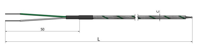 Thermocouple filaire Soie de verre méplat - Type K et Type J - Classe 1 et 2 - TC20_0
